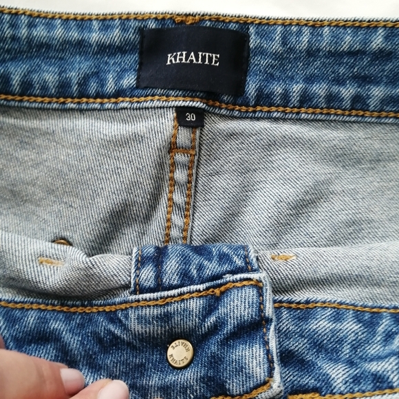 Khaite Raquel Patch Pocket Crop Flare Jeans In Vintage Blue 30 - Picture 11 of 16